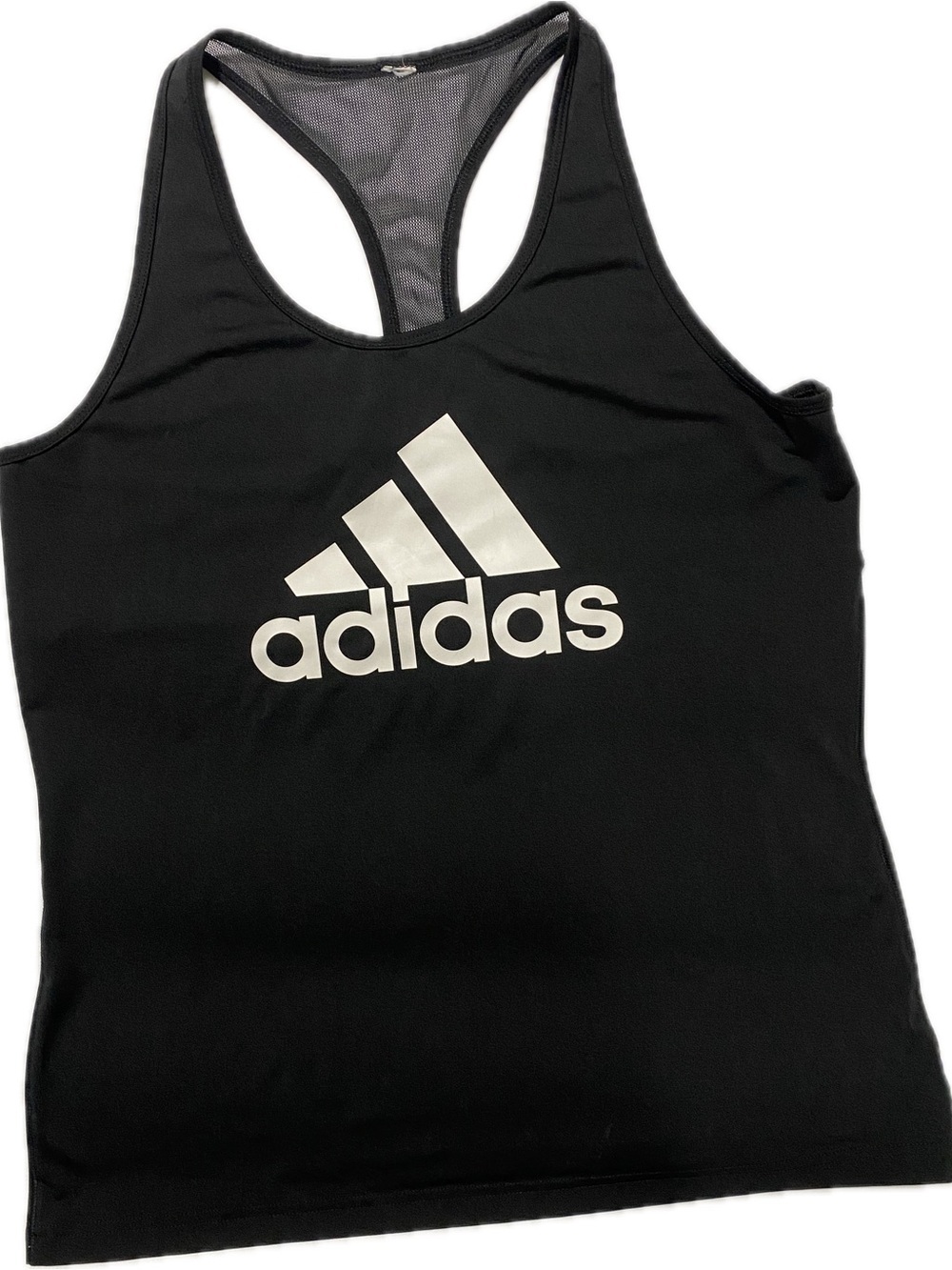 adidas Black Tank Top with White Logo